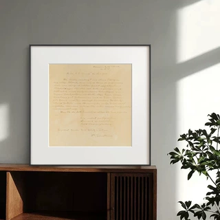贝多芬手稿文艺复古装饰画音乐琴房壁画客厅玄关巴赫方形卡纸挂画