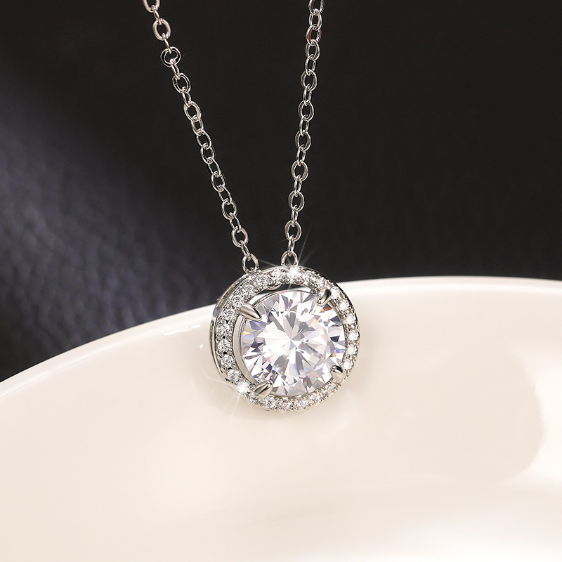 Fashion Round Copper Necklace Plating Inlay Zircon Copper Necklaces