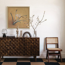 5ZW批发 立体刺绣《灵鸟》《郡兰》古董框好寓意挂画客厅卧室玄关