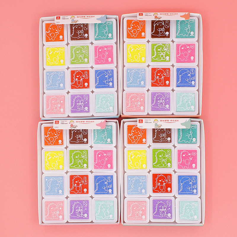 Finger painting paint 24 color printing table Children diy hand color ink pad graffiti kindergarten painting Suit washable