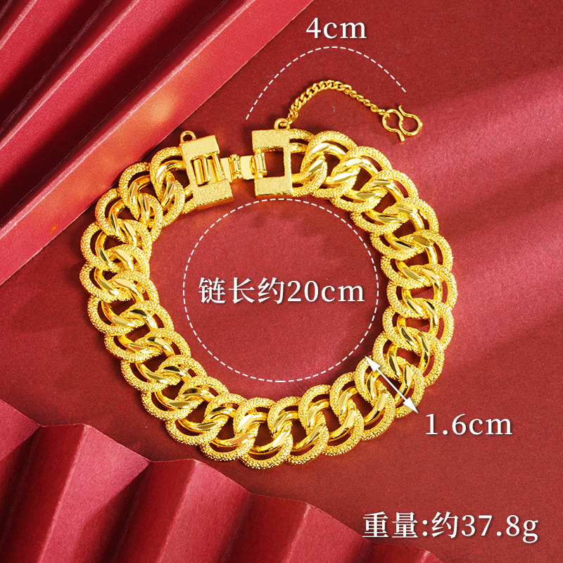 Brazalete de oro de oro vietnamita pareja de hombres y mujeres personalidad exagerada Europa y América accesorios joyas transfronterizas del sudeste asiático nuevos productos