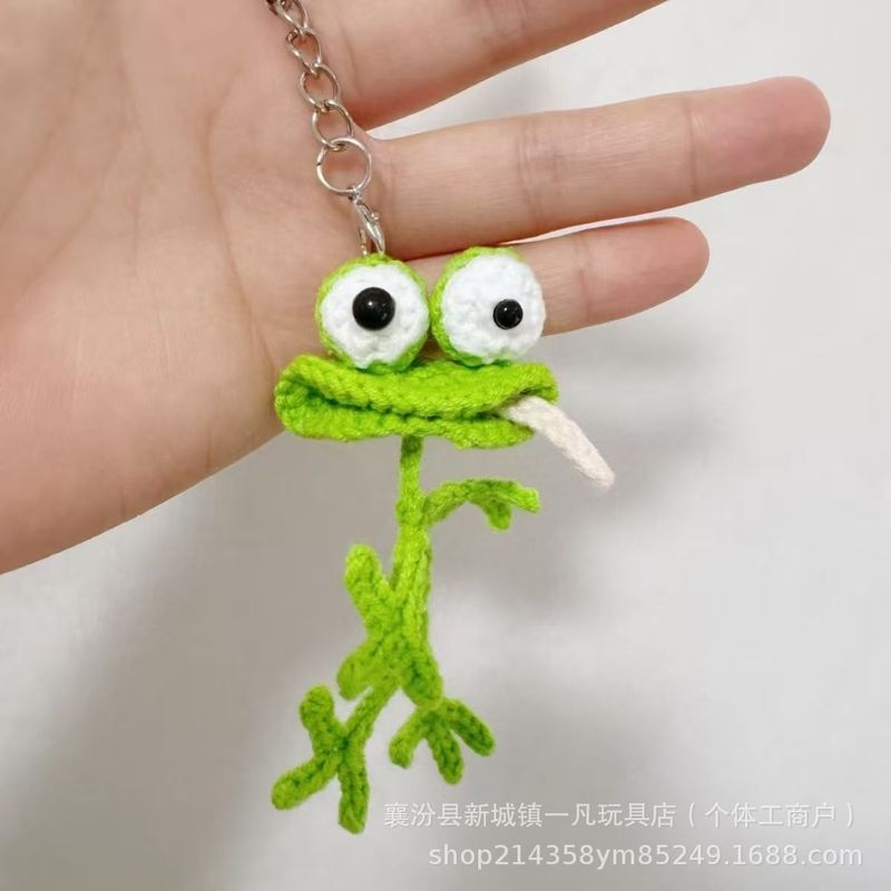 成品diy手工编织小丑青蛙挂件闺蜜情侣可爱钩针钥匙扣背包挂件|undefined