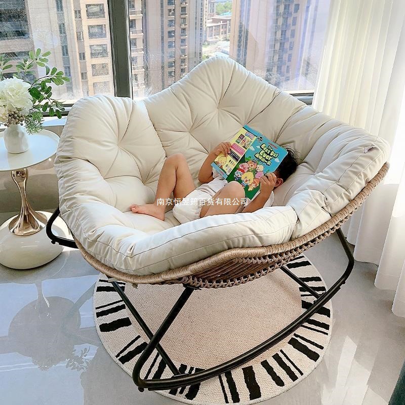 Popular Rocking Chair 2025 New Double Rocking Chair Lazy Bedroom Balcony Lounge Chair Sofa Home Living Room Leisure Chair