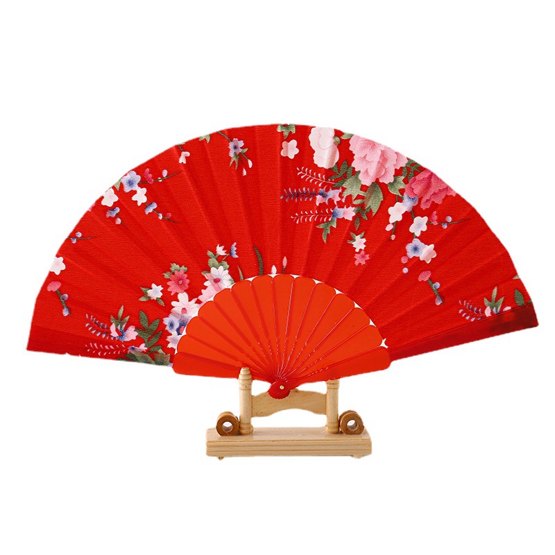 Plástico de seda plana plegable ventilador de baile estilo chino Amazon popular de 7 pulgadas abrir y cerrar sin problemas image 6