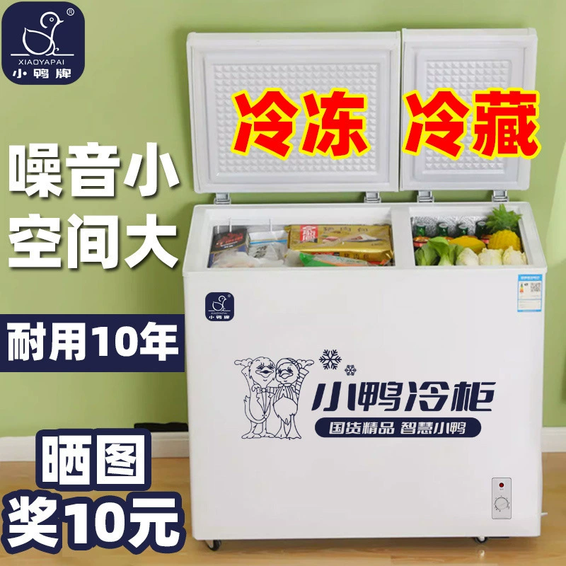 Первоклассный энергосберегающий двухтемпературный морозильник Little Duck, бытовой морозильник и консервация, небольшой энергосберегающий двухдверный коммерческий морозильник двойного назначения
