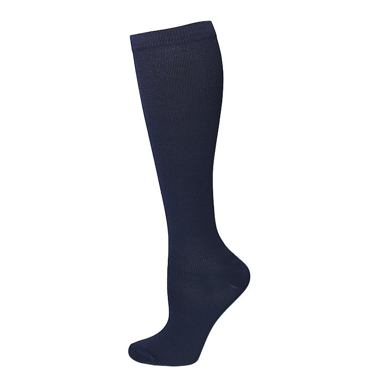 Calcetines de compresión transfronterizos para mujer, calcetines deportivos elásticos de compresión para correr, calcetines de compresión planos de color sólido para enfermeras con soporte para venas.