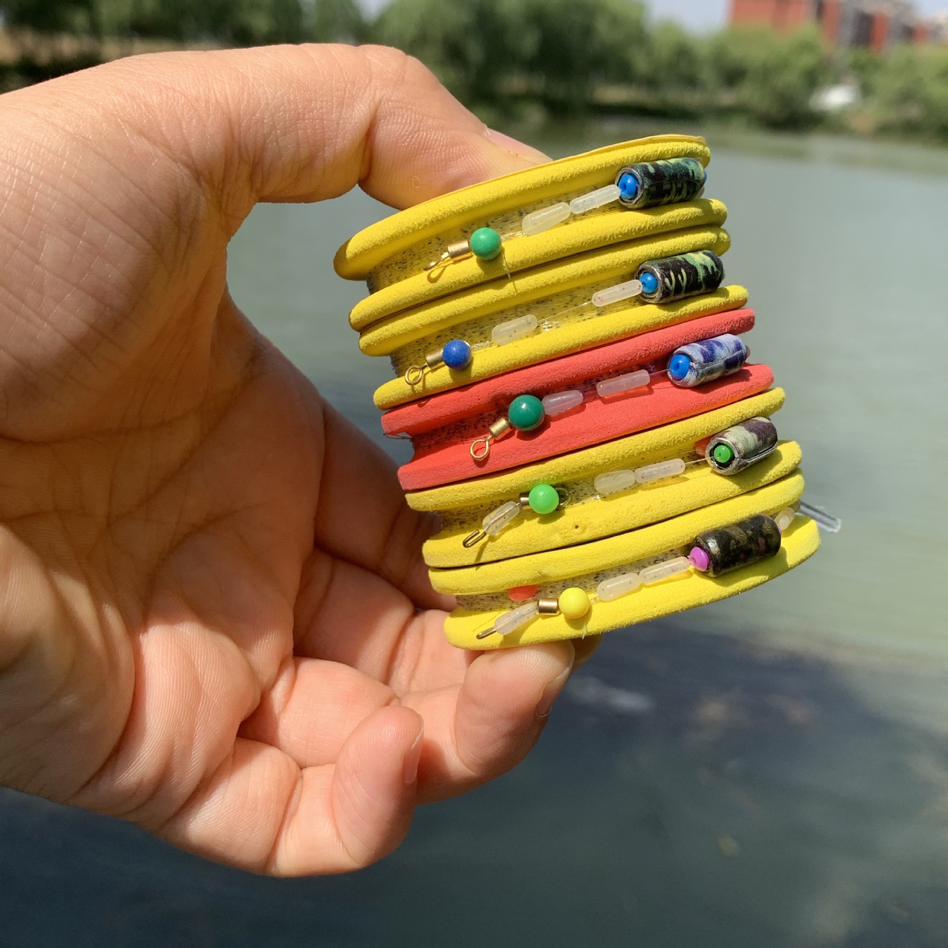 Línea de nylon punteada línea de pesca de mesa grupo de línea de segunda línea de línea principal conjunto de productos terminados de línea de pesca de mesa competitiva grupo de línea de pesca al por mayor