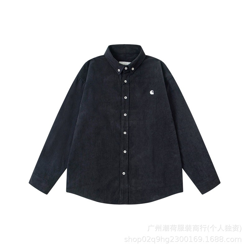 Foreign Trade Cross-Border 25Ss Carhartt Autumn and Winter New Classic Logo Embroidered Corduroy Long-Sleeved Casual Versatile Shirt