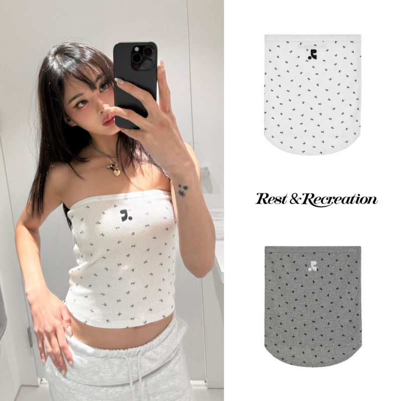 In-stock blogger's same style Rest RR clottyteam Korean trendy brand embroidered sexy tube top for women summer In-stock blogger's same style Rest RR clottyteam Korean trendy brand embroidered sexy tube top for women summer
