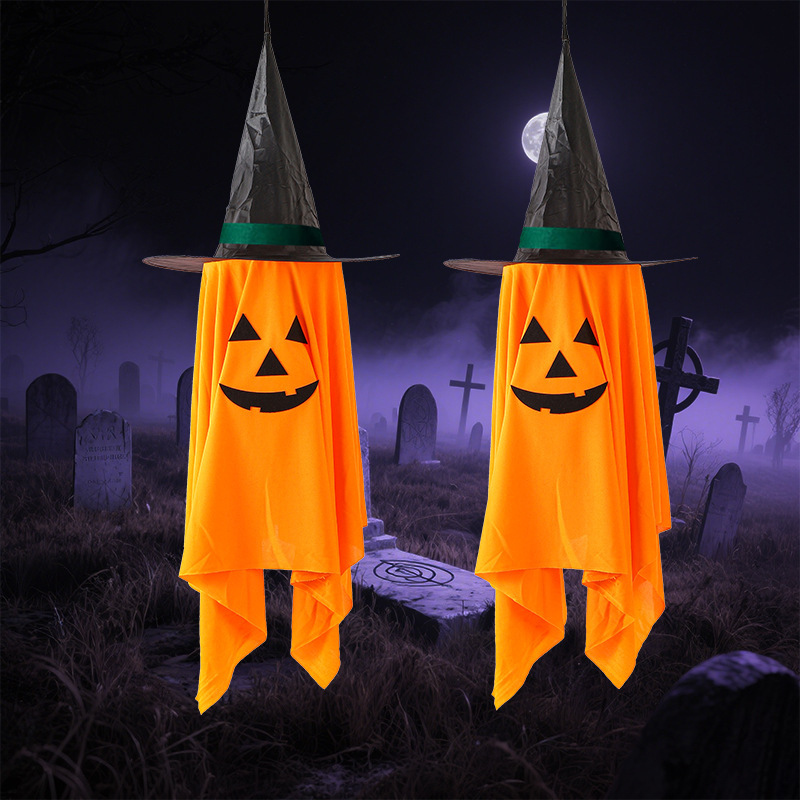 かわいい装飾カボチャチャーム愛らしい小さな吊り下げゴースト装飾ハロウィン小道具ハロウィンウィザードハット会場装飾|undefined