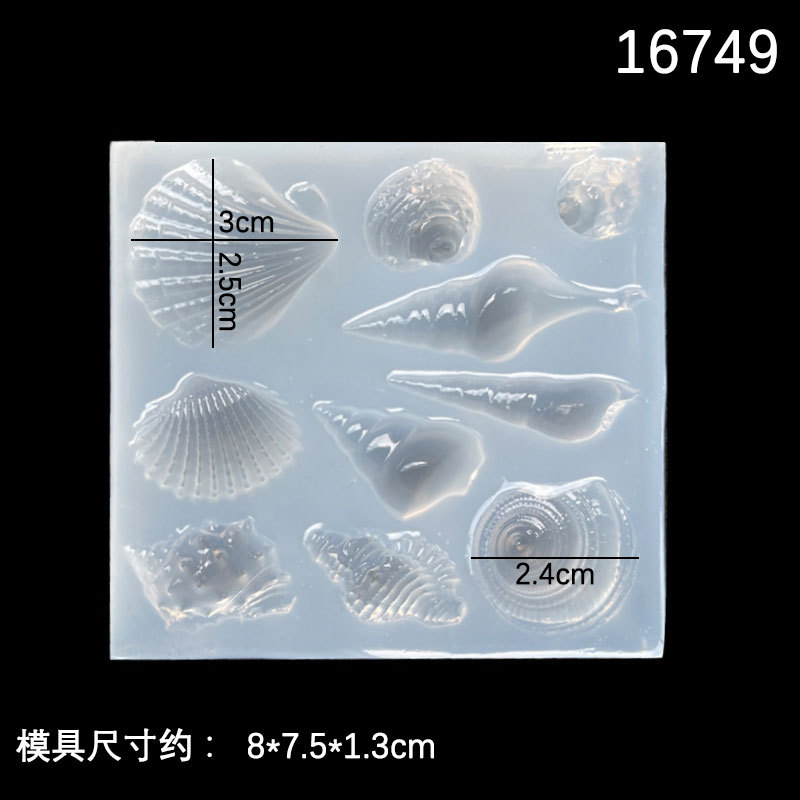 Serie Marina múltiple Concha silicona molde espejo epoxi