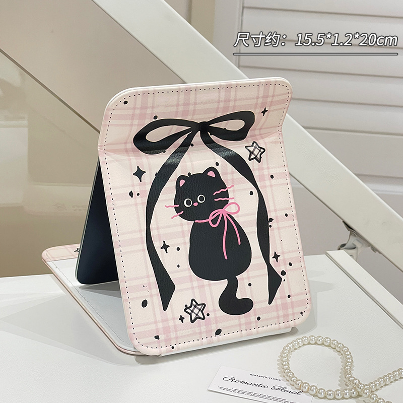 Espejo de maquillaje de escritorio grande, espejo plegable, pequeño espejo portátil para niños, dormitorio de estudiantes, espejo de papel, espejo de vestir, espejo de vestir