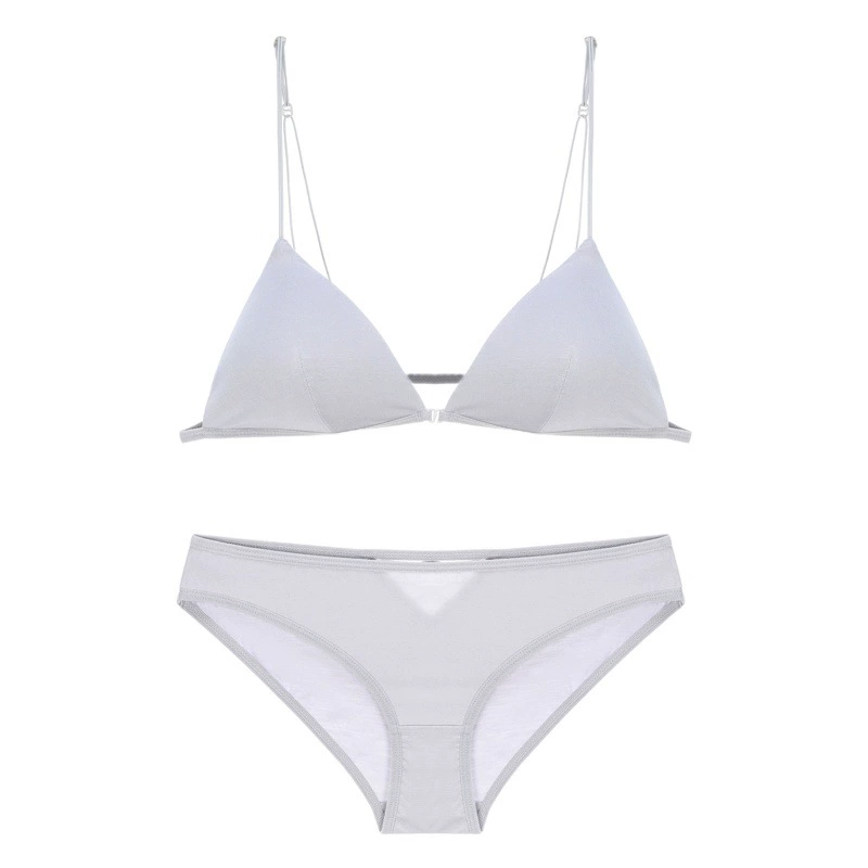 Бесшовное нижнее белье с тонкими бретелями и мягким бюстгальтером, тонкая французская треугольная чашка, бесшовный бюстгальтер с пряжкой спереди для девочек, красивый бюстгальтер сзади