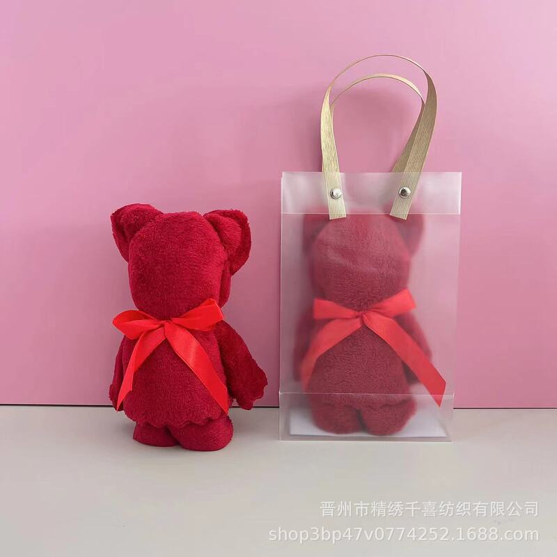 ベアタオル卸売 結婚式 ワインレッド 結婚祝い 花嫁介添人 お返しギフトボックス 結婚式用タオル お土産タオル|undefined