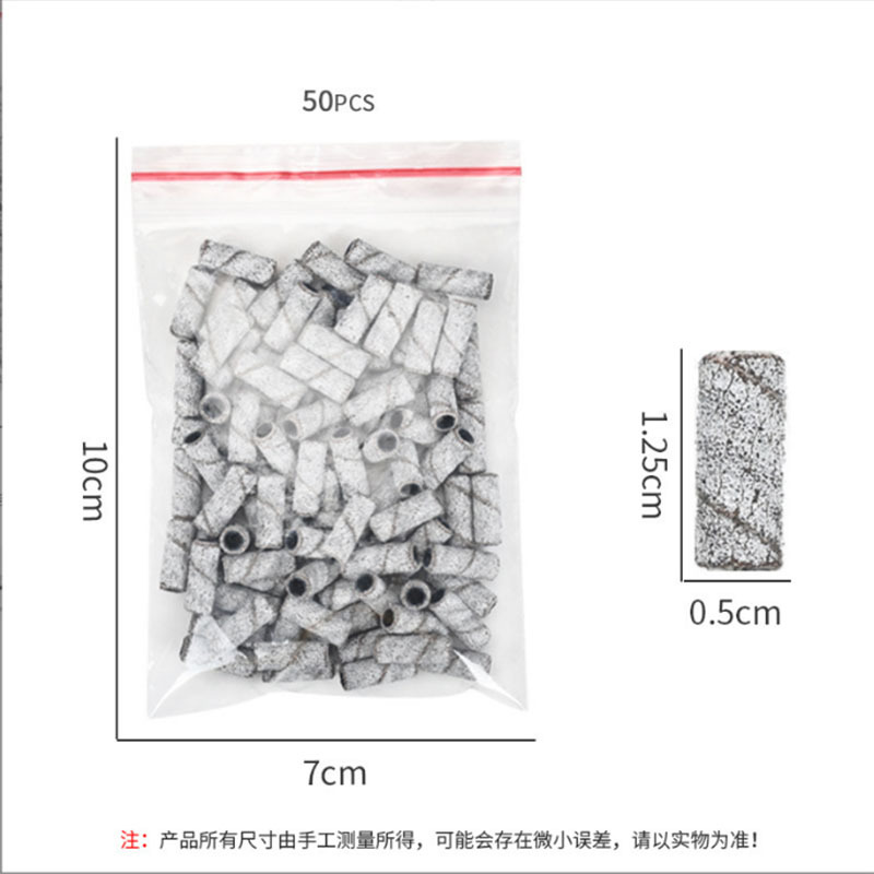 Anillo de arena de manicura pequeño rodamiento mini con anillo de arena de 3 mm anillo de arena de cabeza de pulido 50pcs / pack
