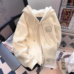 2025小众可爱猫咪拉链卫衣女设计感小众独特别致连帽开衫外套ins