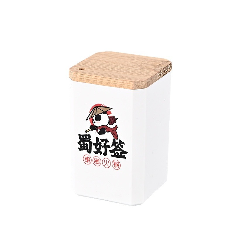 Nuevo tipo de publicidad caja de palillos de dientes restaurantes de alta calidad plástico blanco puro Nan cubierta de madera palillos de dientes al por mayor puede imprimir LOGO