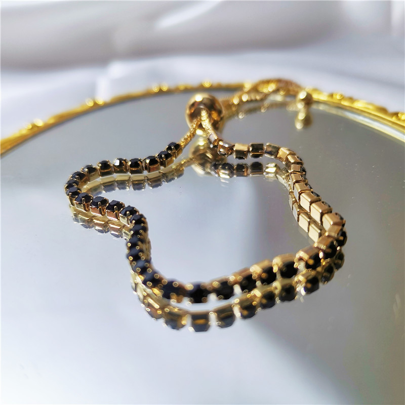 Mode Rond Le Cuivre Placage Incruster Strass Bracelets 1 Pièce display picture 5