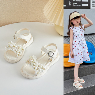Girls Sandals 2025 New Summer Baby Beach Shoes Medium and Large Children Fashion Korean Style Soft Soled Children's Sandals Girls