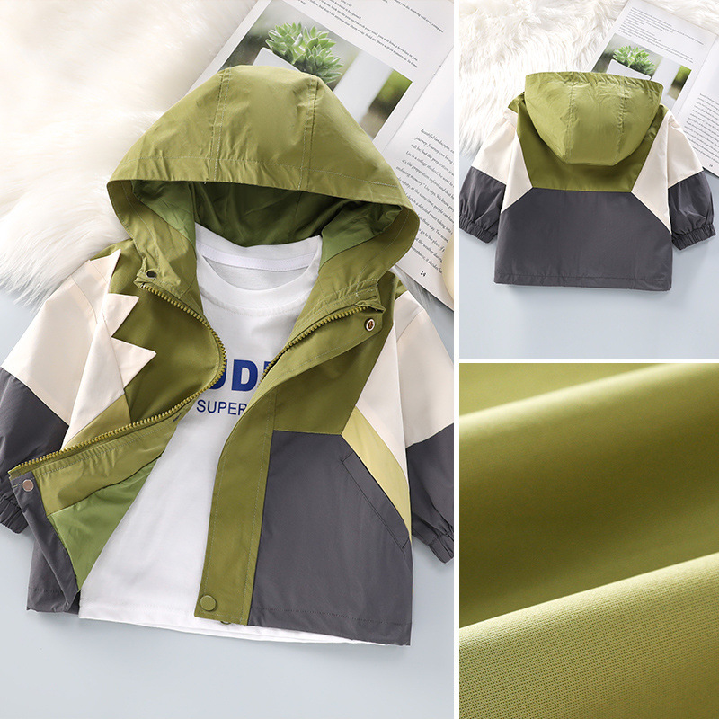 Children's spring demi-season jacket for boys with hood