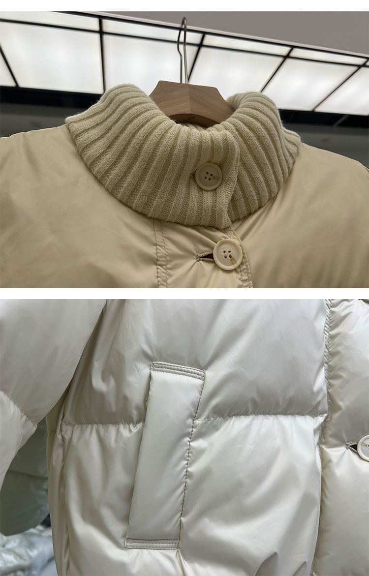 Winter knitted warm velvet down jacket