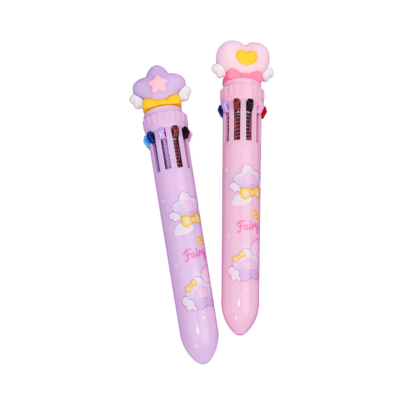 KUKI KOKI lápiz multicolor de dibujos animados creativo, lápiz multicolor para estudiantes de escuela primaria, lápiz de bola todo en uno lindo
