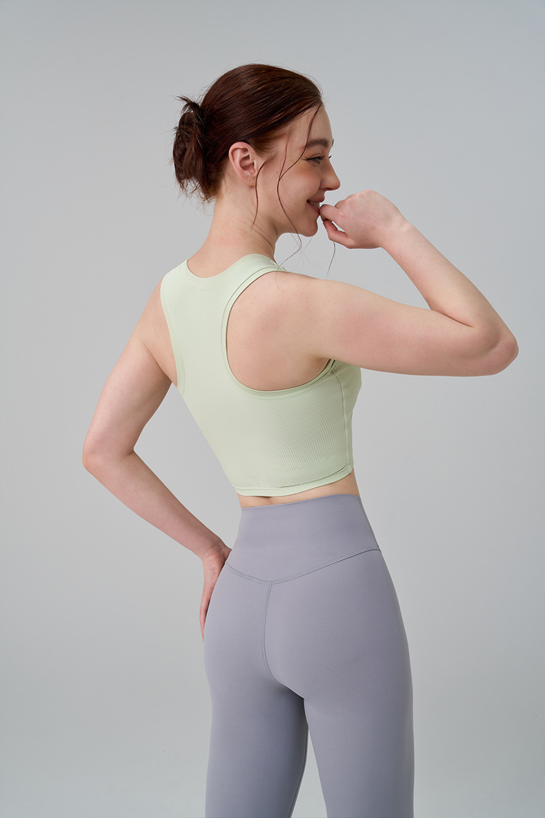Casual Simple Style Sport Style Solid Color Nylon Spandex U Neck Active Tops Vest display picture 19