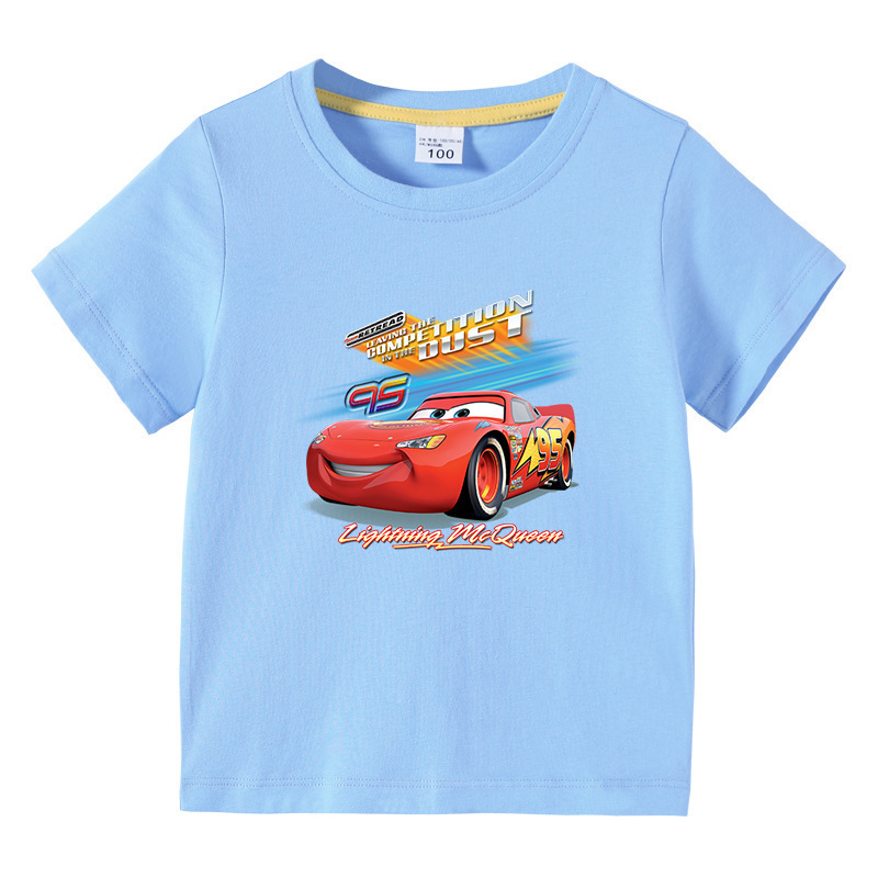 New Children's Wear Lightning McQueen Children's Summer Wear Short-sleeved T-shirt Boys Base Shirt Baby Half-sleeved T-shirt Children's Top