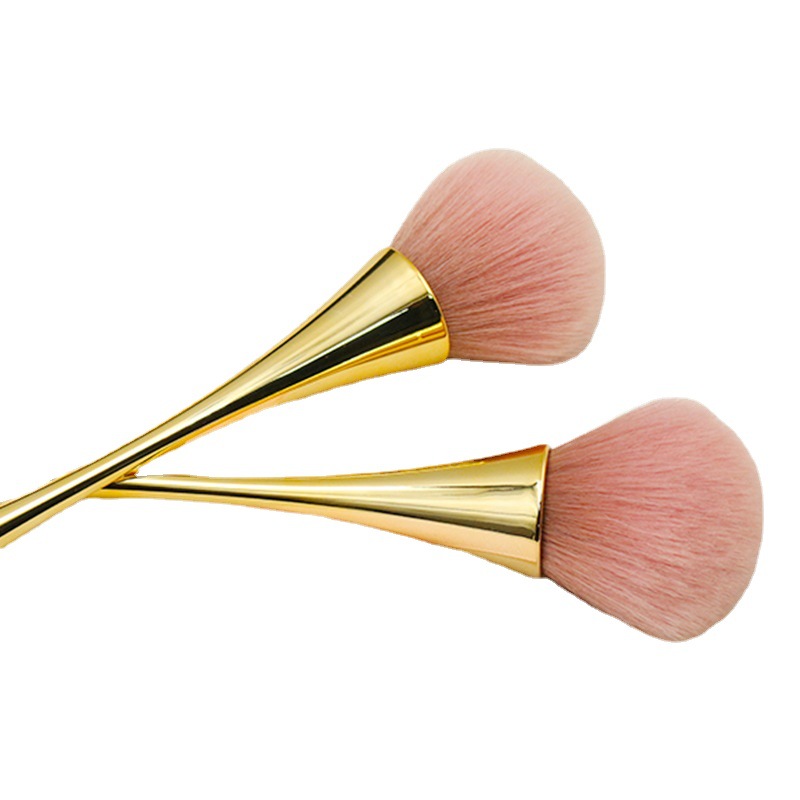 Ventas transfronterizas galvanizadas un solo cepillo de polvo de uñas de cabeza redonda cepillo de limpieza suave herramientas de uñas fábrica personalizada