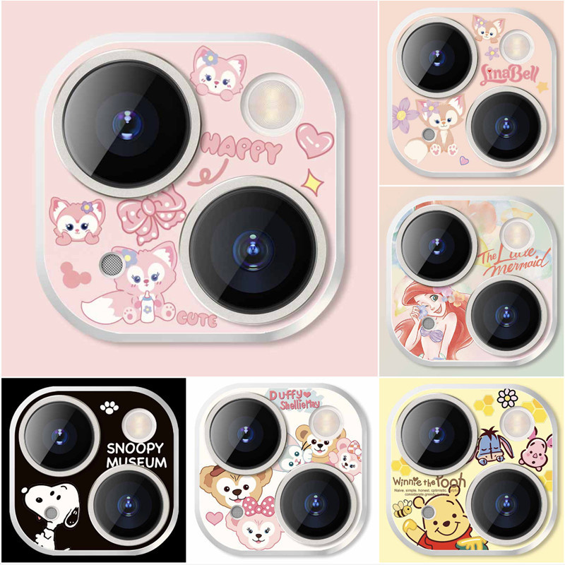 Hollow for Apple 16Promax Lens Film iPhone15 Lens Film 14Pro Cartoon Color Film Purple