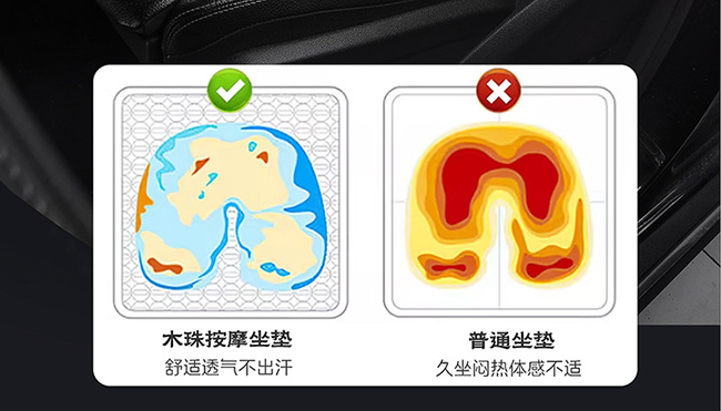 New Car Seat Cushion, Summer Cooling Pad, Single Piece Breathable and Ventilated Car Seat Mat, Wooden Bead Ice Silk Heat Insulation Seat Cushion for Car Use