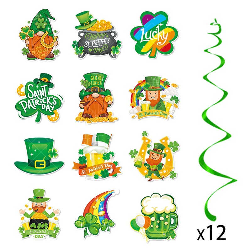 Día de San Patricio transfronterizo decoración espiral de decoración de fiesta de vacaciones irlandés enano adorno colgante