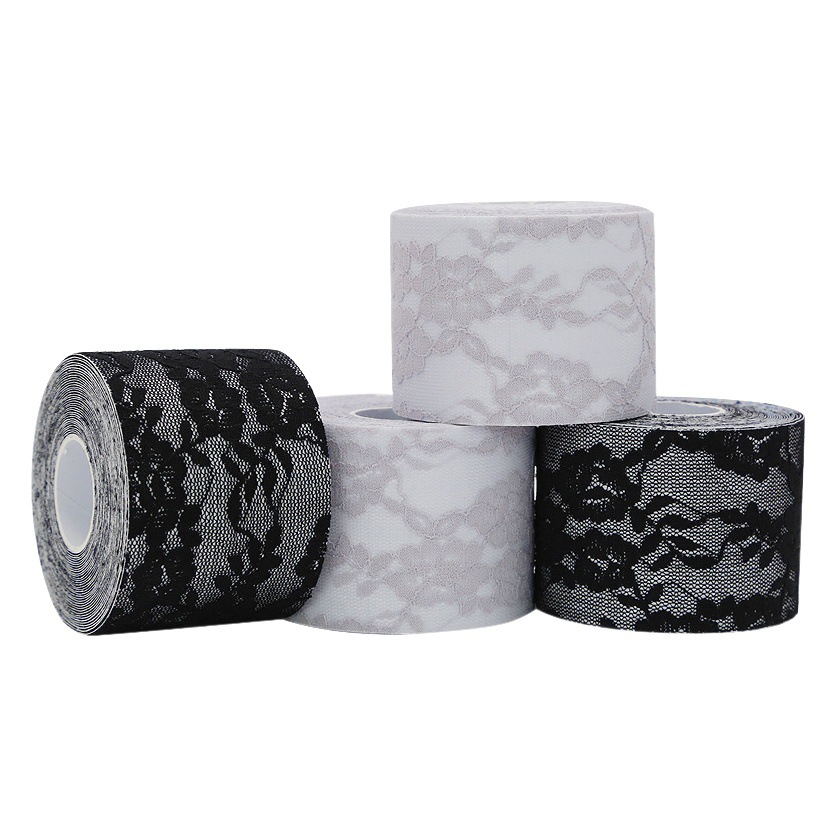 Nuevas pegatinas de pecho de encaje transfronterizo empujan hacia arriba el levantamiento de pecho pegatinas cinta Boob cinta desechable invisible Levantamiento de mama pegatinas