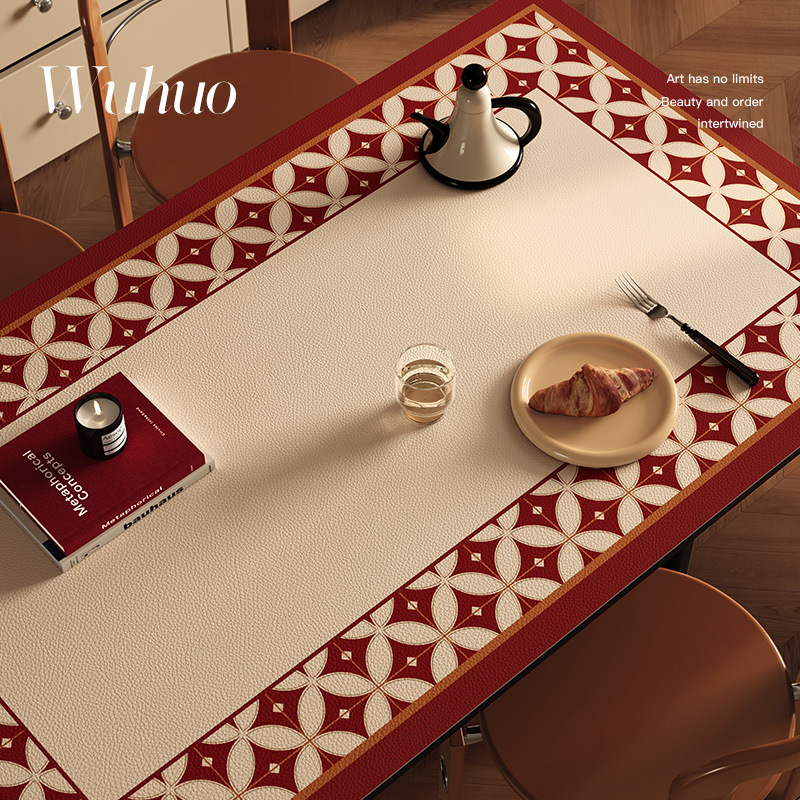 新禧红色喜庆氛围感餐桌垫防水防油免洗隔热垫茶几垫桌面保护垫