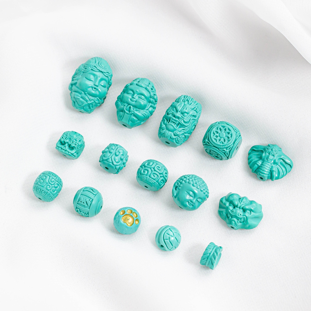 Magnesite Optimized Turquoise Spacer Beads Tara Round Beads Bodhisattva Dragon King Barrel Beads DIY Bracelet Accessories