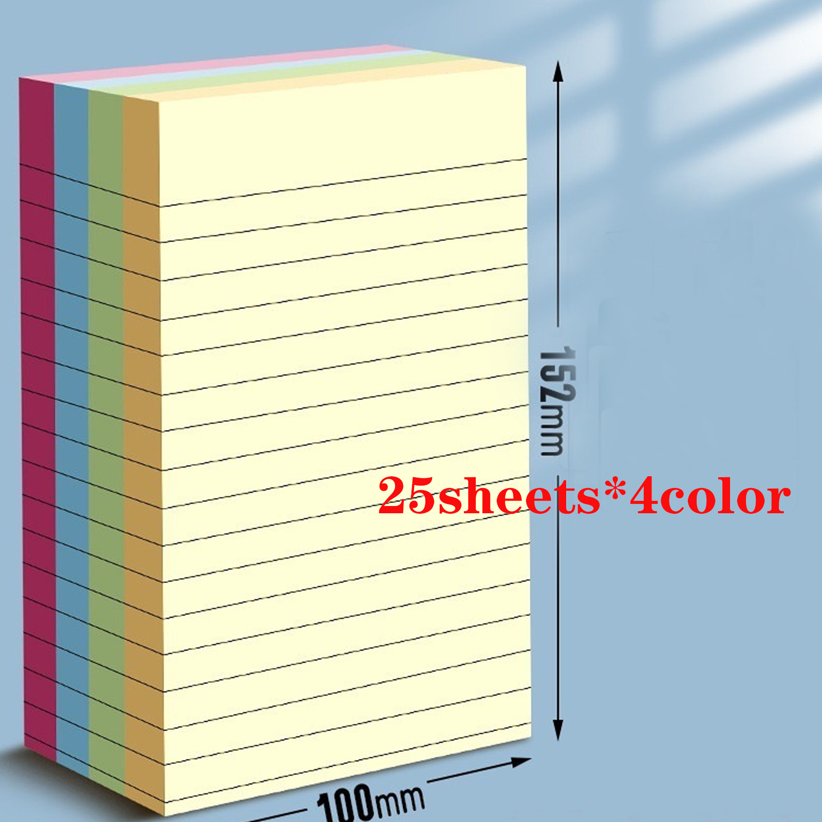 4가지 색상이 100장으로 쌓여있습니다.