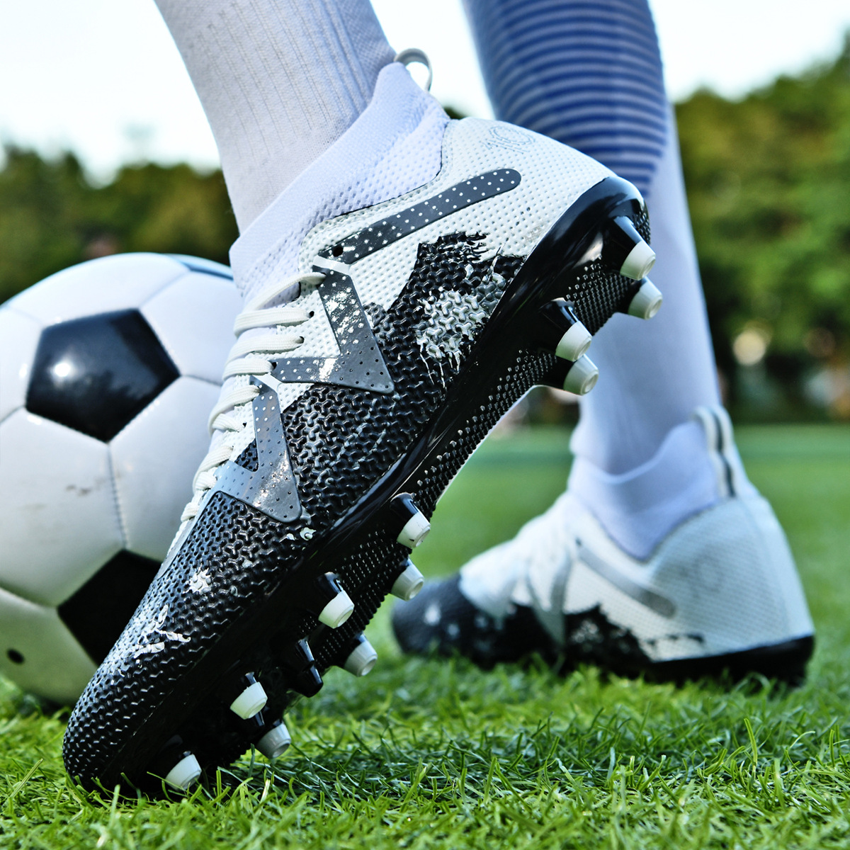 ShoeGlobe Scarpe da calcio transfrontaliere AG lunghe TF con punte rotte alte per uomo e donna, vendita diretta all'ingrosso_voghion.com