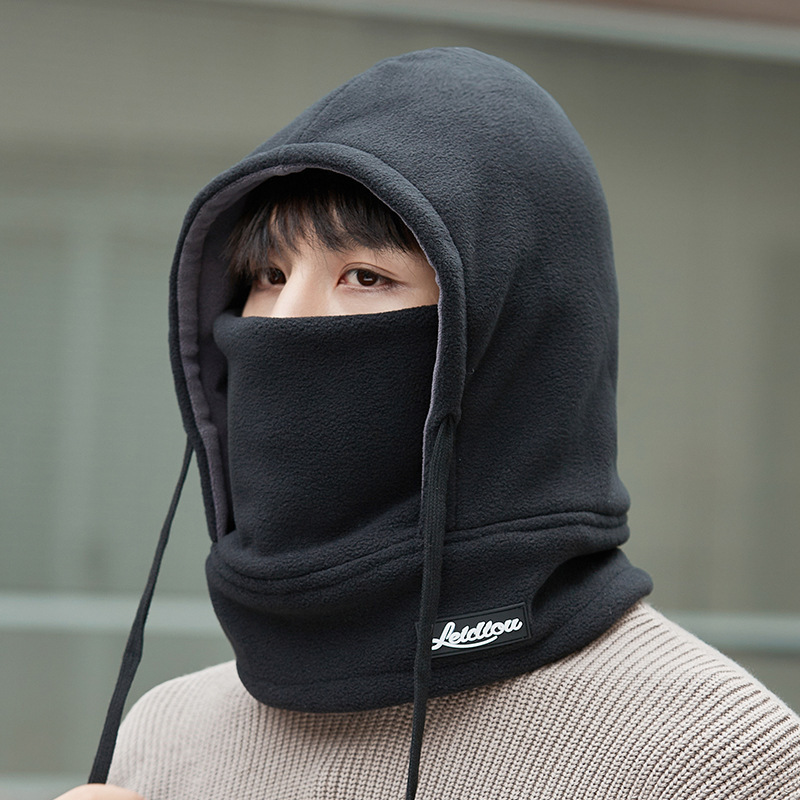 男士连体套头帽子防风冬季青年户外骑车护耳针织毛线帽女保暖加厚|undefined