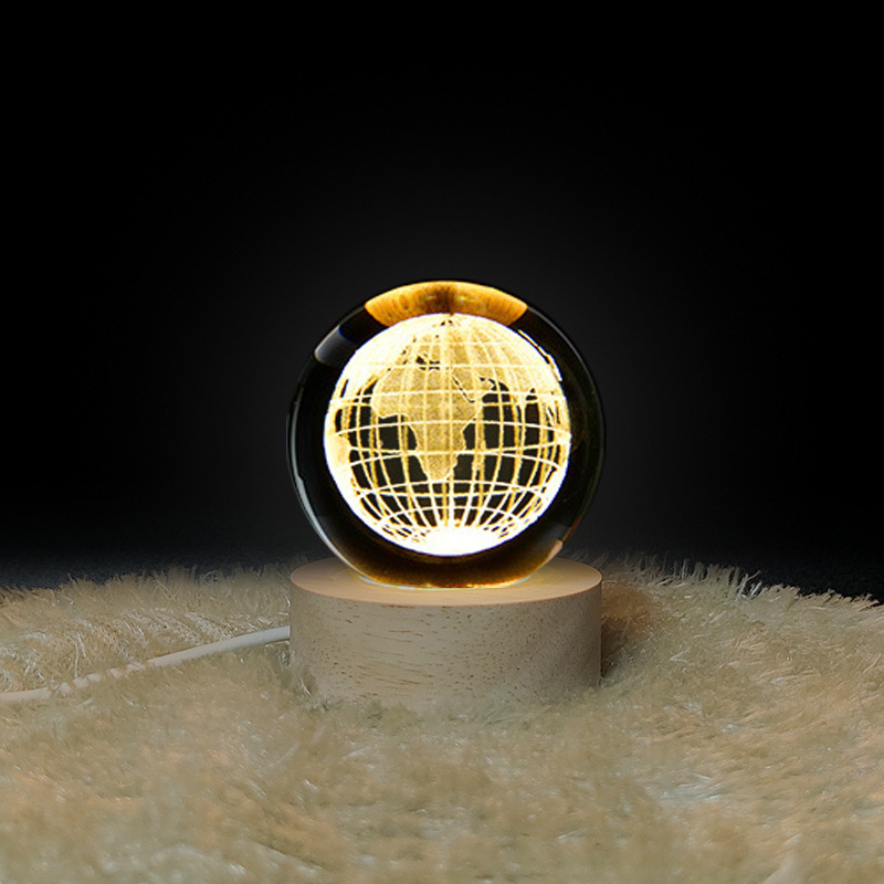 Creativo estrellado noche luz cristal luminoso 3D noche luz dormitorio sueño Luz Decoración decoración actividad empresa regalo