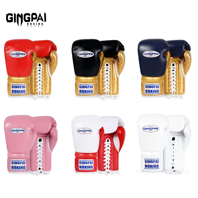 Jingpai Professional Boxing Gloves Adult Tethered Boxing Gloves for Men and Women Fighting Training Sanda Sandbag Actual Muay Thai Fighting