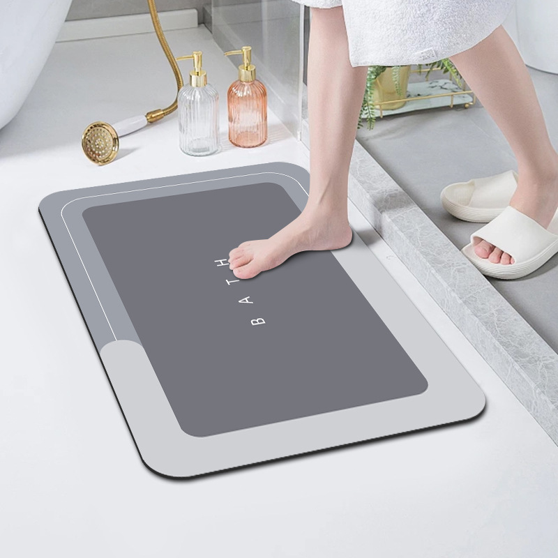 Cross-border Simple Diatomite Floor Mat, Water-absorbent Dirt-resistant, Non-slip, Quick-drying Foot Mat For Bathroom_voghion.com