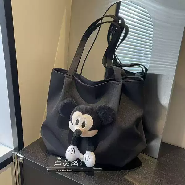 Fashion Stuffed Cartoon Shoulder Bag 2026 Four Seasons New Canvas Bag Korean Version Large Capacity Cute Portable Large Bag