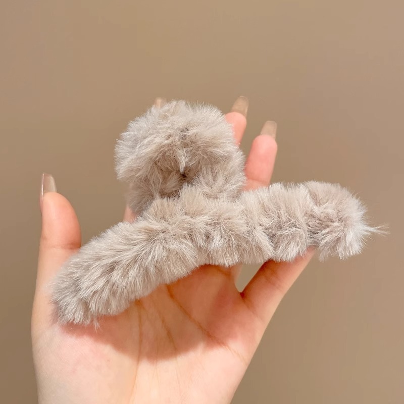 Otoño y invierno de tamaño grande clip de tiburón clip de pelo de peluche de alta calidad en la parte posterior de la cabeza clip de pelo de peluche clip de agarre