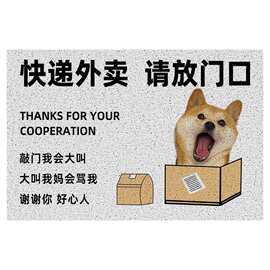 抖快热销卡通风萌犬创意文字入户门门口丝圈地垫玄关隔尘耐脏脚垫