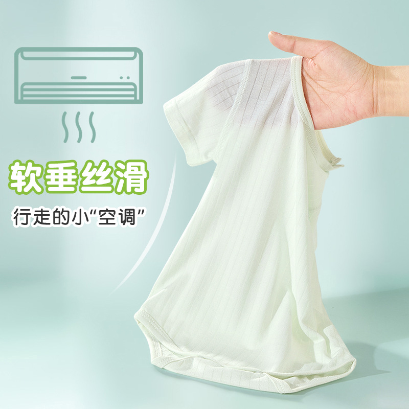 Baby overcoat verano para niños de mangas cortas delgadas bolsas de triángulo luna llena bebés ropa de verano