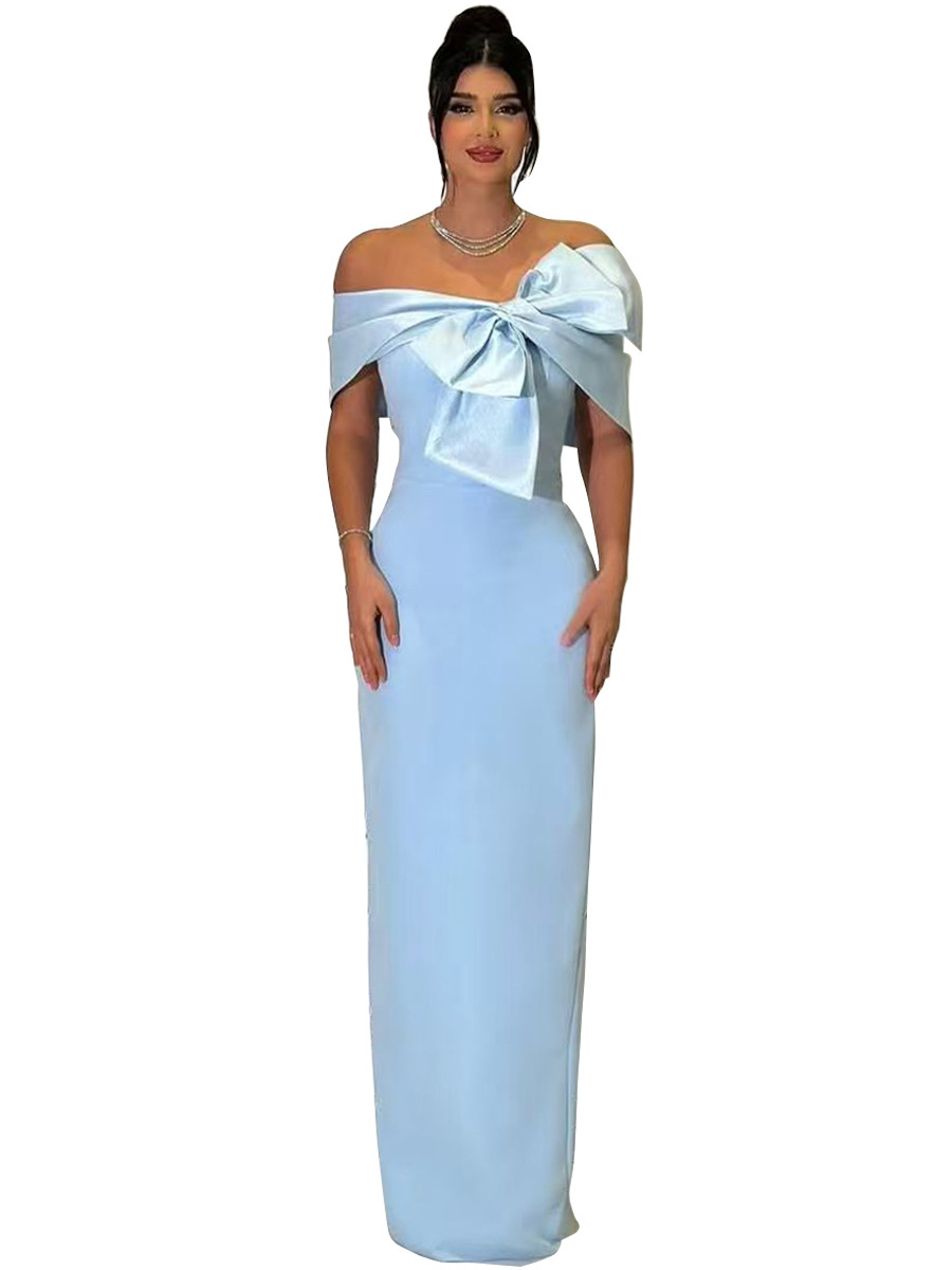 Europa y los Estados Unidos de la nueva moda femenina arco de espalda descubierto pecho delgado vestido de vendaje de fiesta vestido de noche vestido largo