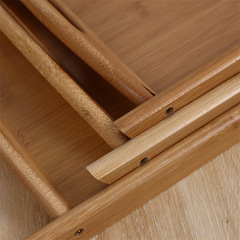 雙耳竹托盤直角托盤茶水盤提手盤子餐廳快餐盤水果托盤茶盤長方形