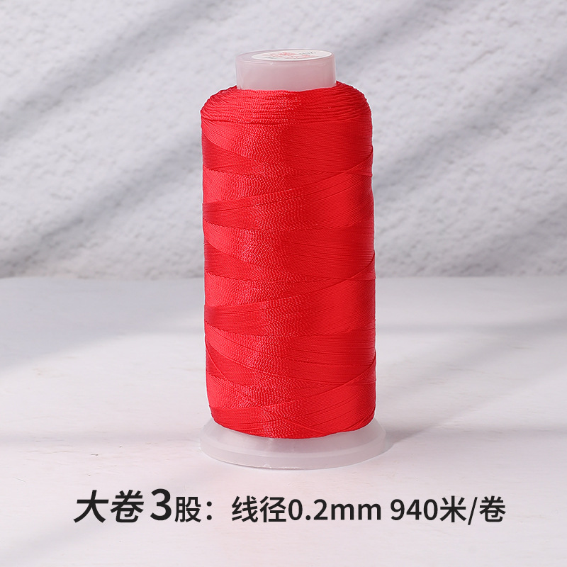 China nudo especial de cuerda roja hecha a mano DIY cuerda roja cadena cuerda trenzada anillo pulsera collar cuerda roja línea 5