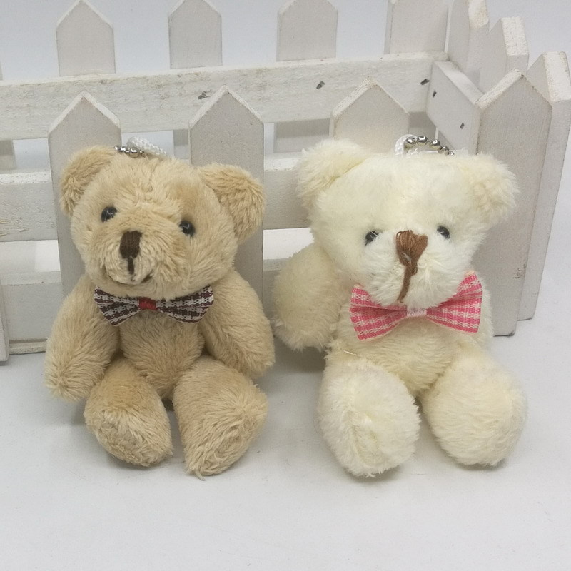 8cm plush bear with grid bow 4