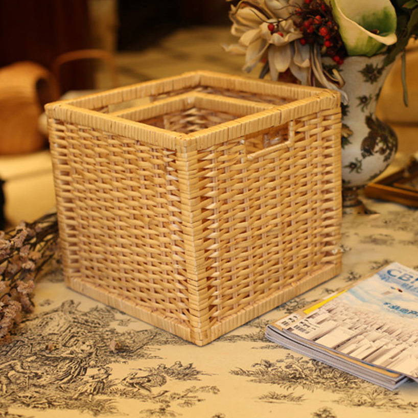Cestas de almacenamiento de hierbas marinas personalizadas transfronterizas tejidas a mano cestas de tela de caña cestas de almacenamiento de acabado de armario simple y natural